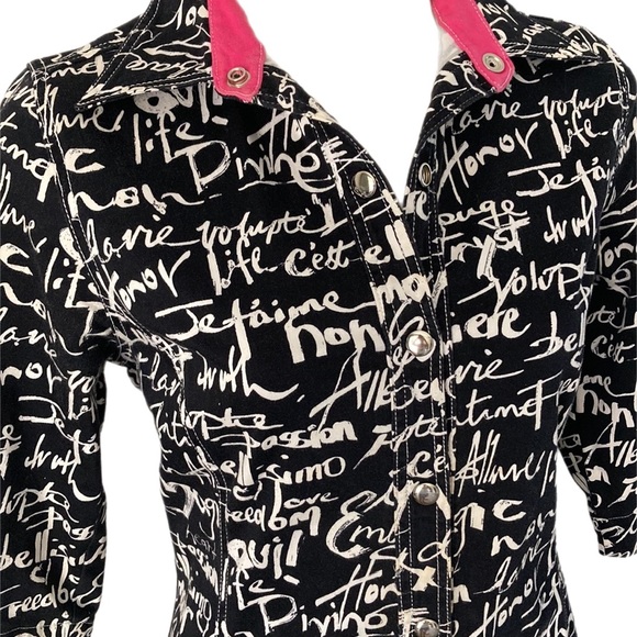 VINTAGE 90/Y2k graffiti print long sleeve pencil Dress - Picture 3 of 16